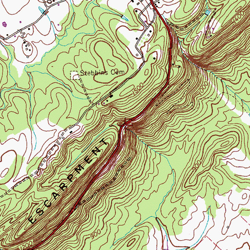 Topographic Map of Gum Gap, TN
