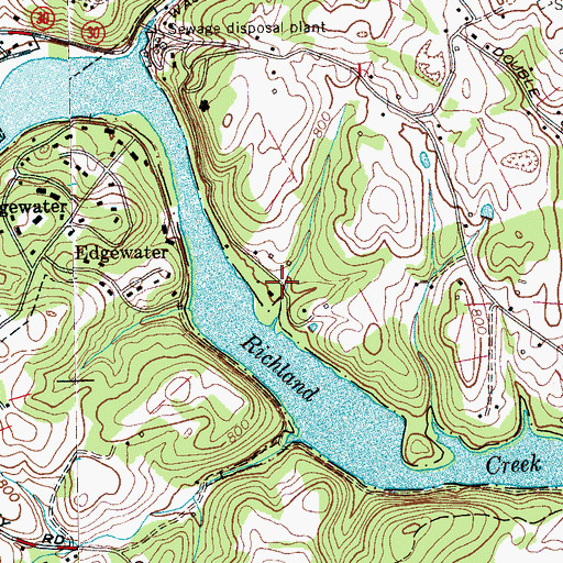 Topographic Map of Piney Acres, TN