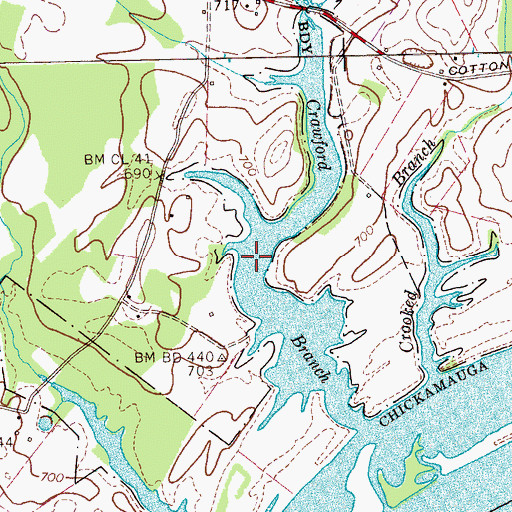 Topographic Map of Purser Slough, TN