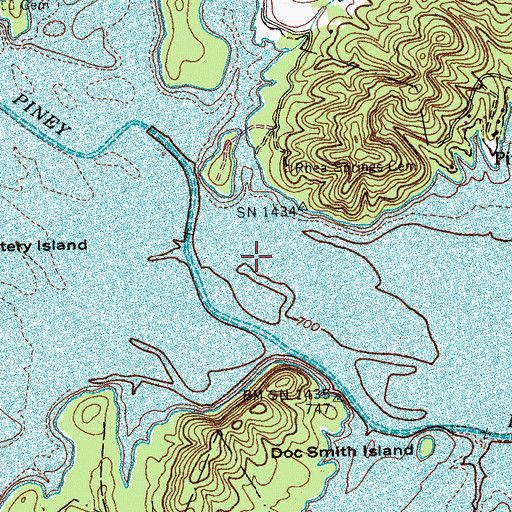 Topographic Map of Rhea Springs (historical), TN
