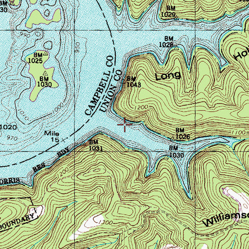 Topographic Map of Ray (historical), TN
