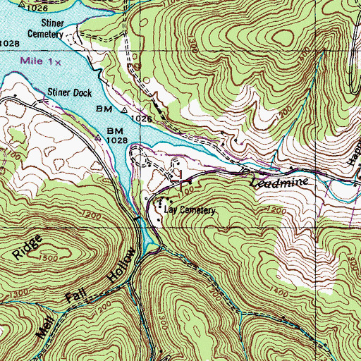 Topographic Map of Stiner Store (historical), TN