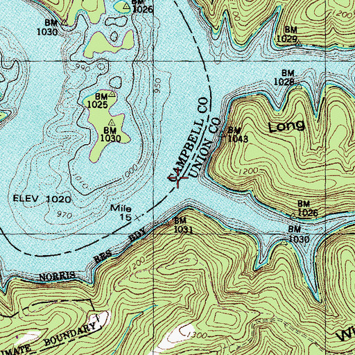 Topographic Map of Swett Ford (historical), TN