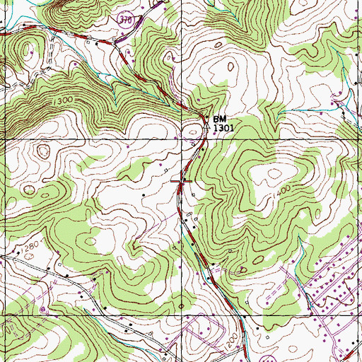Topographic Map of Woodburn (historical), TN
