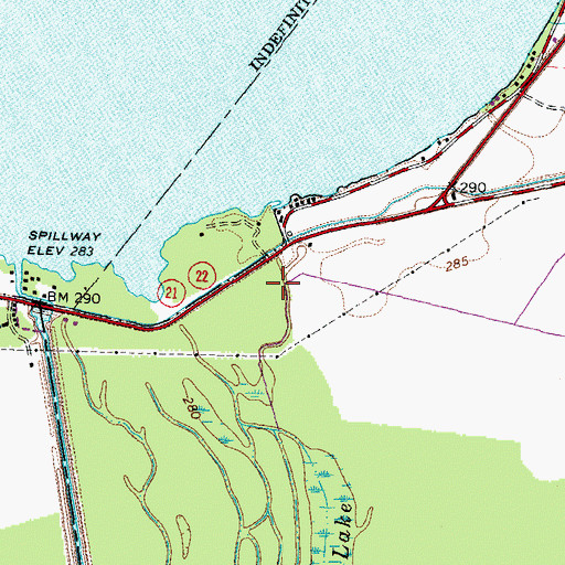 Topographic Map of Box Slough, TN
