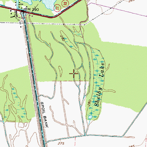 Topographic Map of Broad Slough, TN