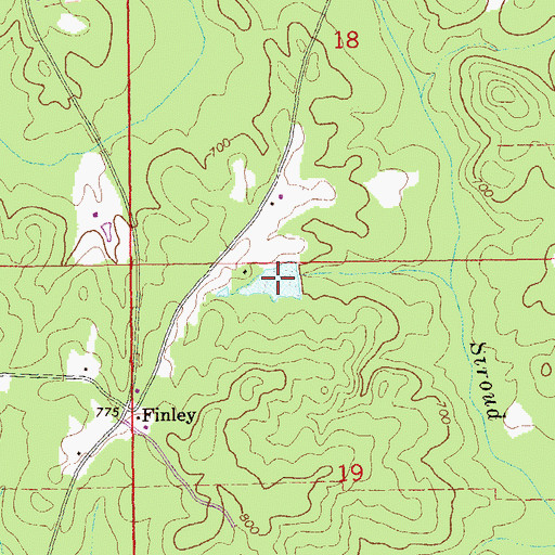 Topographic Map of Langley Lake, AL