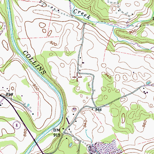 Topographic Map of Blue Spring Cove, TN