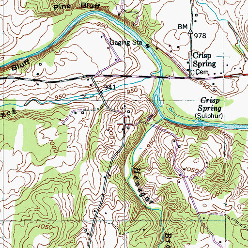 Topographic Map of Nicholson Springs (historical), TN
