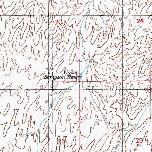 Topographic Map of Upper Sampson Tank, AZ