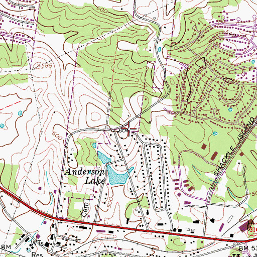 Topographic Map of Cedarbrook, TN
