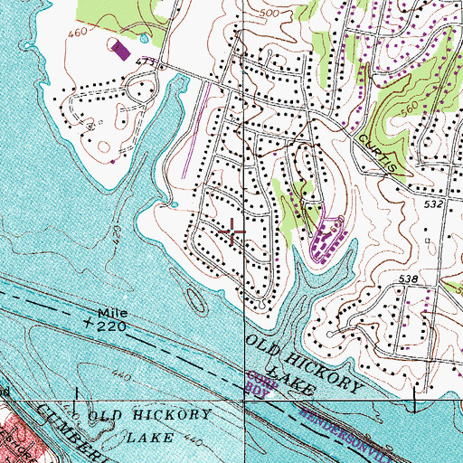 Topographic Map of Delray Park Estates, TN