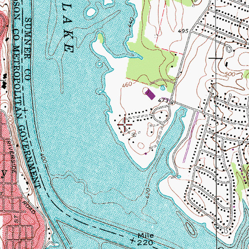 Topographic Map of Driftwood Park, TN