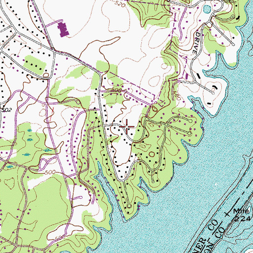 Topographic Map of Indian Lake Forest, TN