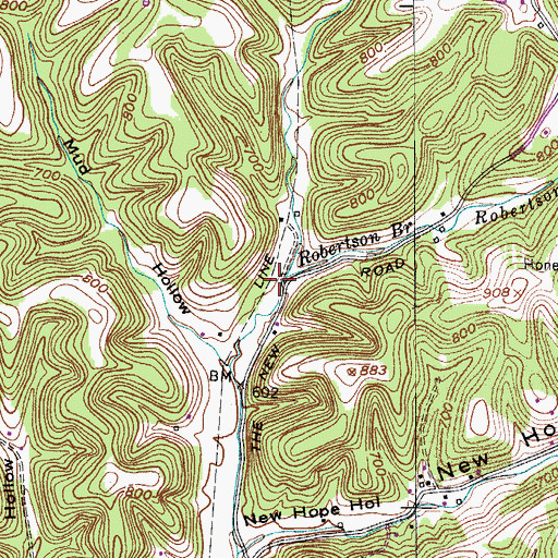 Topographic Map of Mims (historical), TN