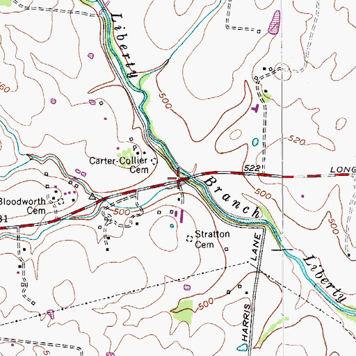 Topographic Map of Rival (historical), TN