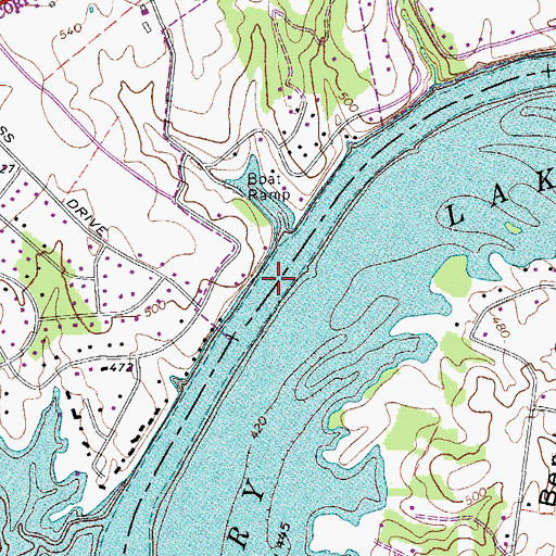 Topographic Map of Sanders Ford (historical), TN