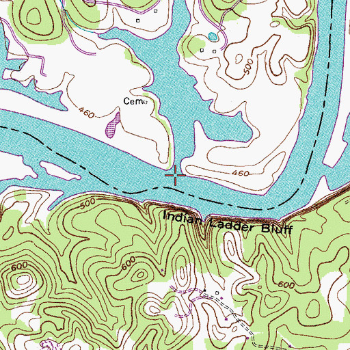 Topographic Map of Saunders Branch, TN