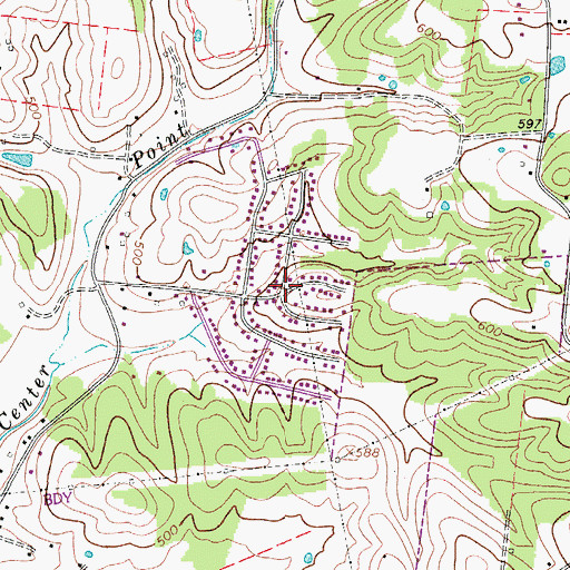 Topographic Map of Twin Valley, TN