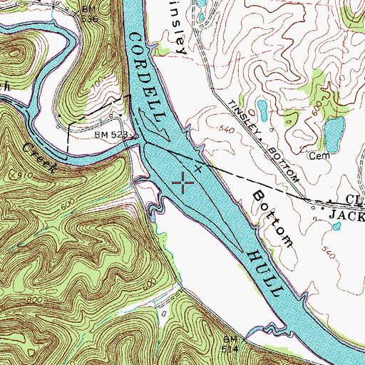 Topographic Map of Brimstone Island (historical), TN