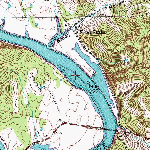 Topographic Map of Brooks Island (historical), TN