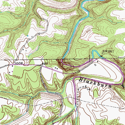 Topographic Map of Cummins Falls, TN