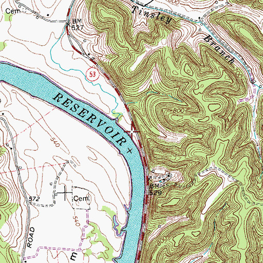 Topographic Map of Hicks Ferry (historical), TN