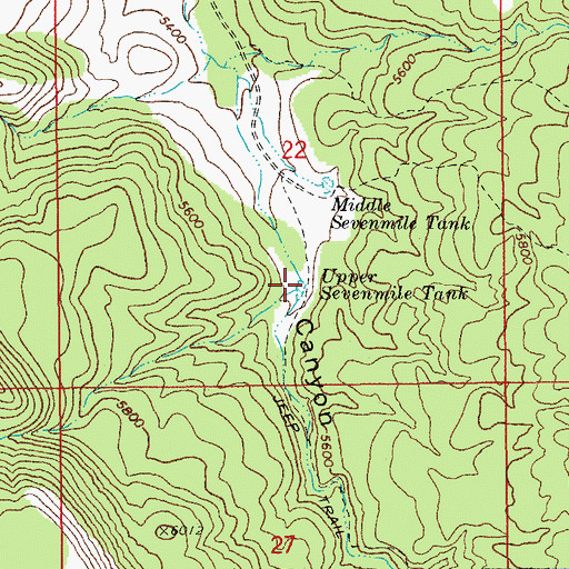Topographic Map of Upper Sevenmile Tank, AZ