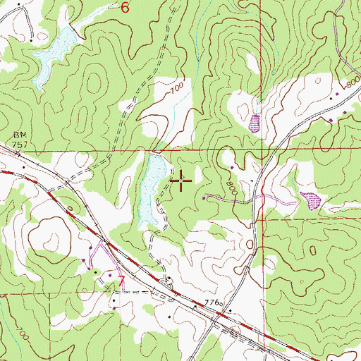 Topographic Map of Baker Dam, AL