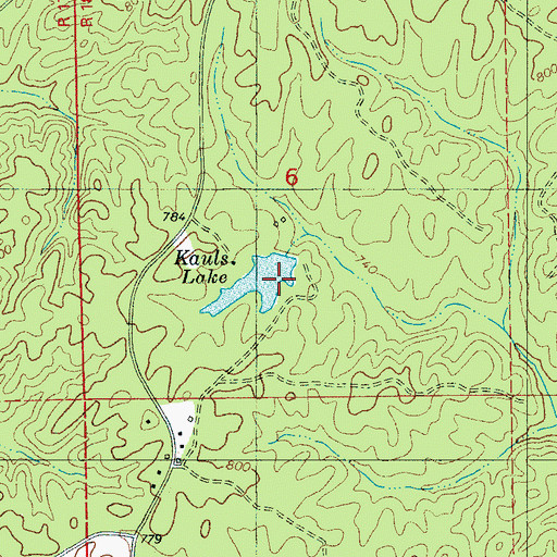 Topographic Map of H Kaul Dam, AL