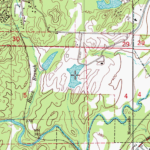 Topographic Map of University of Montevallo Lake, AL