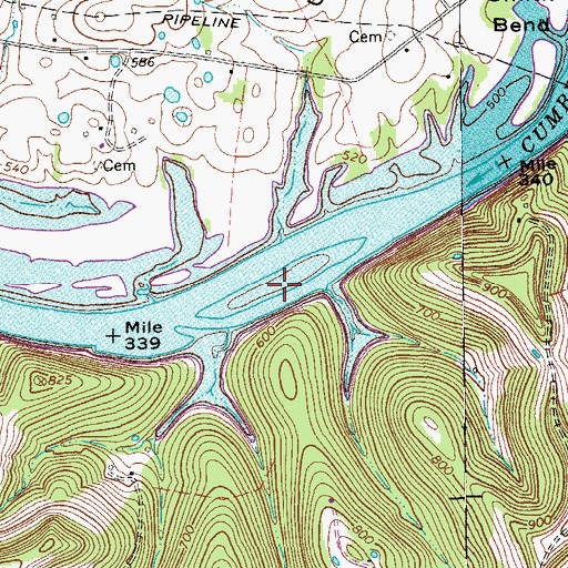 Topographic Map of Salt Lick Island (historical), TN