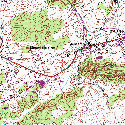 Topographic Map of Graveyard Hill, TN