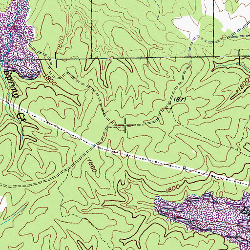 Topographic Map of Bear Pan Ridge, TN