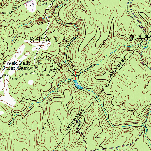 Topographic Map of Camp Creek, TN