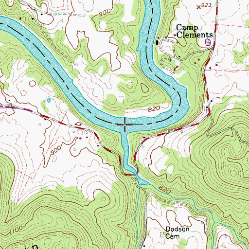 Topographic Map of Denny Ferry (historical), TN