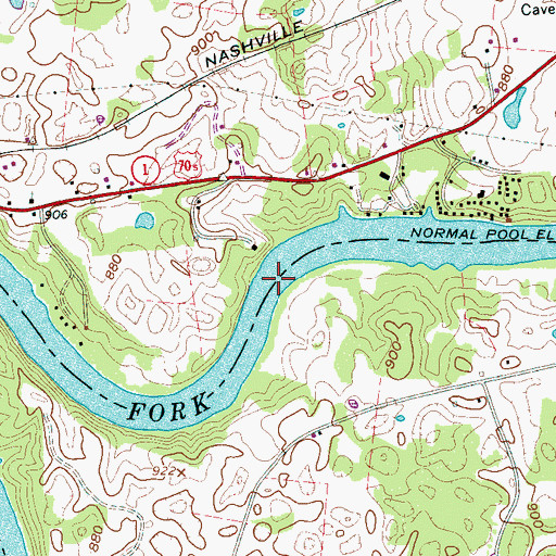 Topographic Map of Dillon Ferry (historical), TN