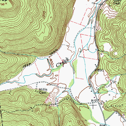 Topographic Map of Dyer Gulch, TN