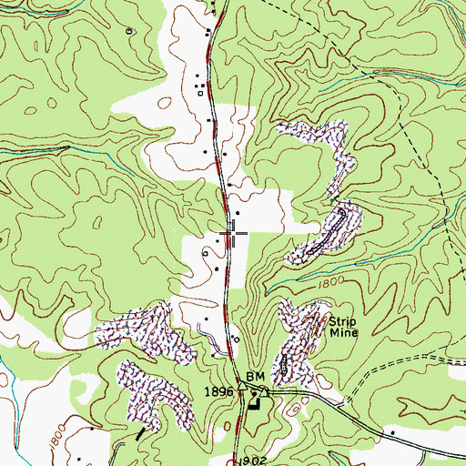 Topographic Map of Gillentine (historical), TN