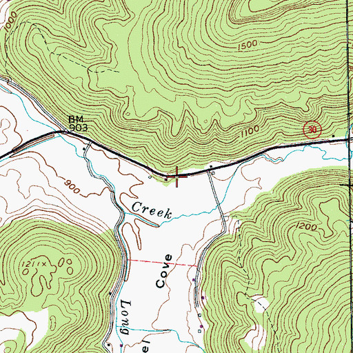 Topographic Map of Laurel Cove (historical), TN