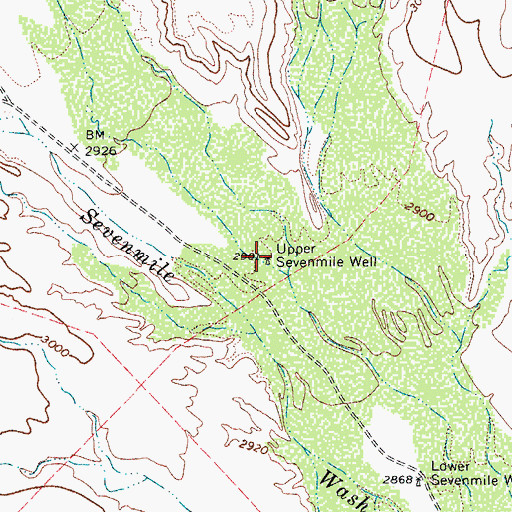 Topographic Map of Upper Sevenmile Well, AZ