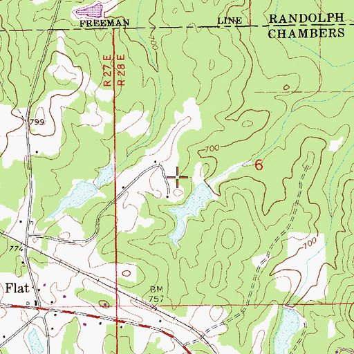 Topographic Map of Spencer Lake, AL