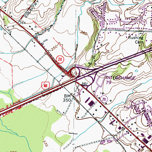 Topographic Map of Interchange 79, TN