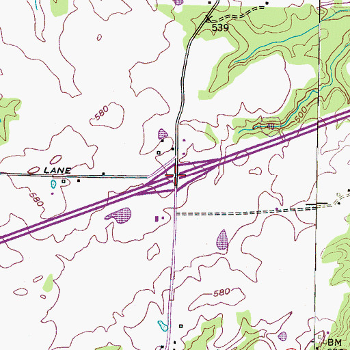 Topographic Map of Interchange 93, TN