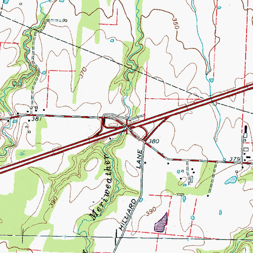 Topographic Map of Interchange 74, TN