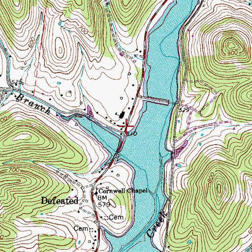 Topographic Map of Edgefield, TN