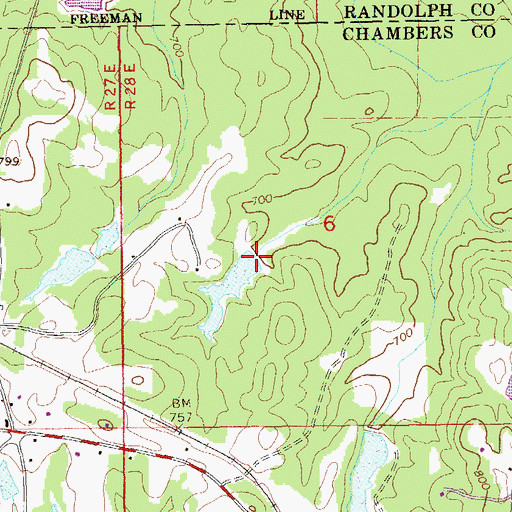 Topographic Map of Stricklands Lake Dam, AL