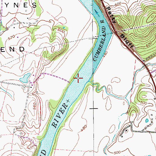 Topographic Map of Rowlands Towhead, TN