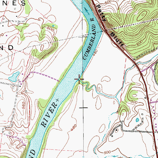 Topographic Map of Taylors Branch, TN
