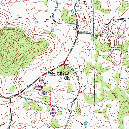 Topographic Map of Dibrell, TN